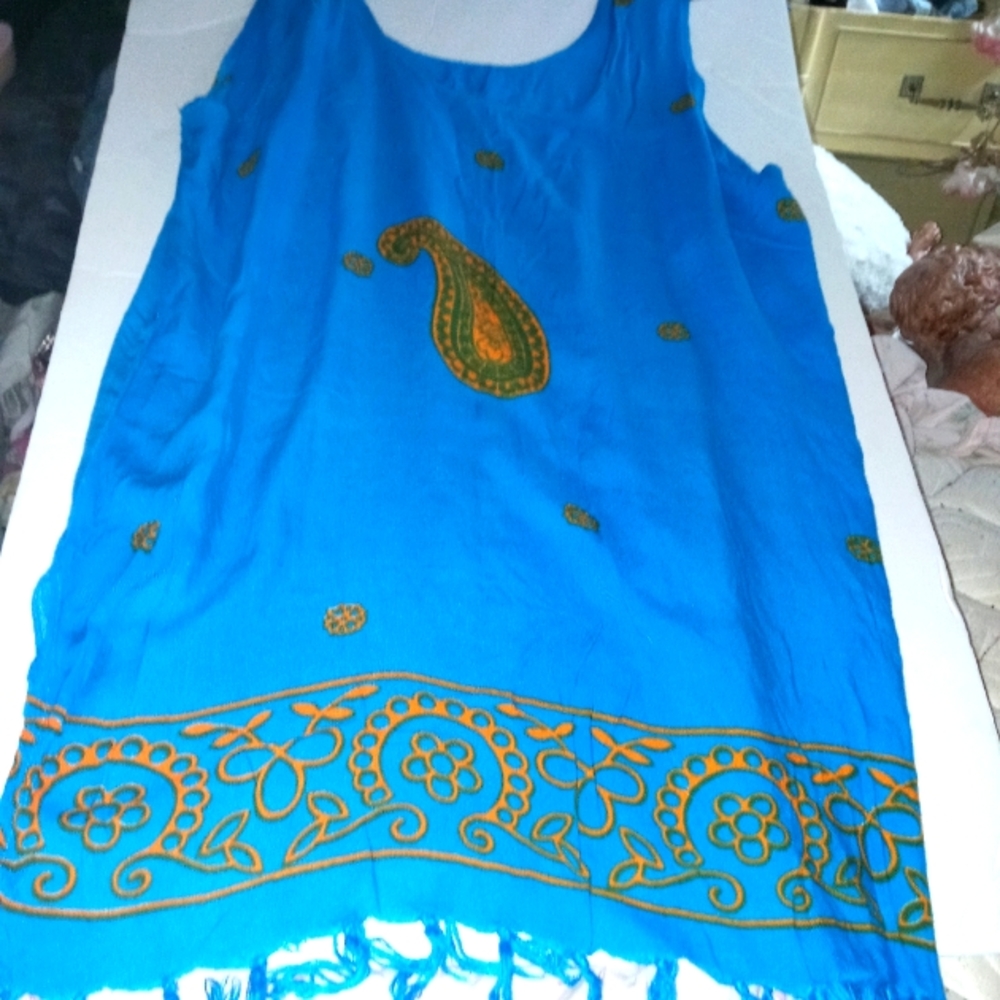 Paisley rayon swim coverup